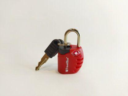 Imagem de Cadeado TSA Duplo com Chave - Vermelho