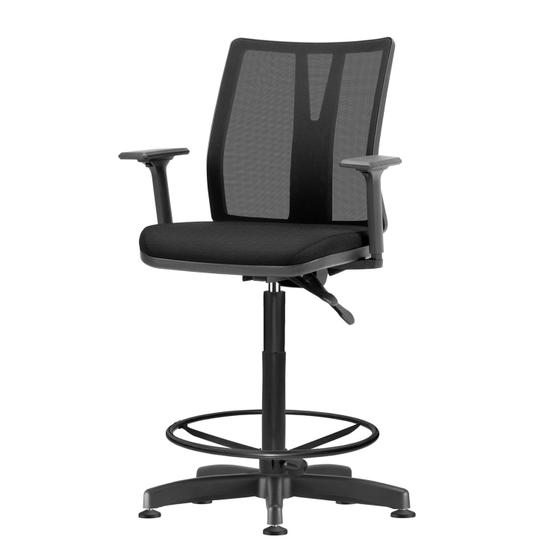 Imagem de Cadeira Addit Assento material sintético Preto Base Caixa Metalica com Capa - 54200
