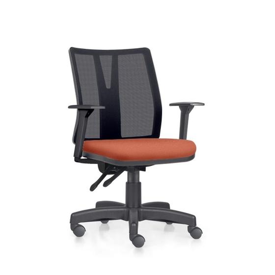 Imagem de Cadeira Addit Ergonômica NR-17 Back System Com Braços Ergonômica Poliéster Laranja Frisokar