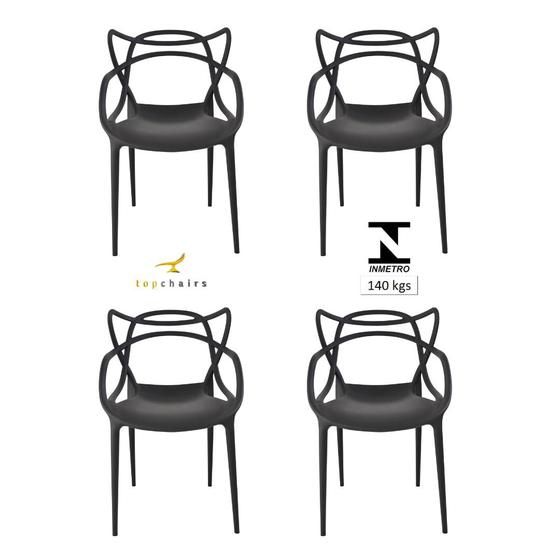 Imagem de Cadeira Allegra Top Chairs Preta - kit com 4