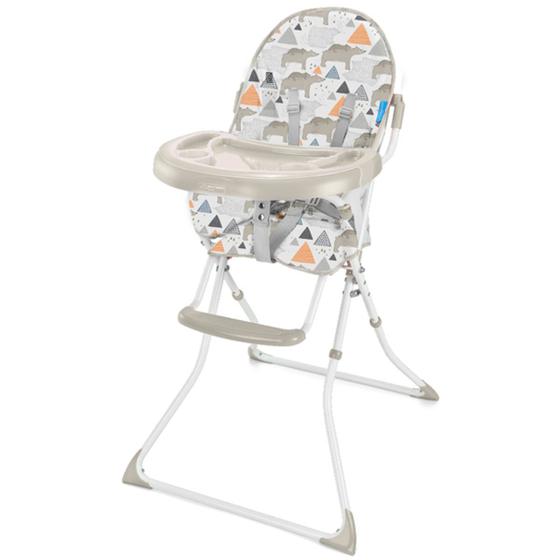 Imagem de Cadeira Alta de Alimentação Bebê Portátil Infantil Dobrável Desde 6 Meses Até 15 Kg Refeição Slim Multilaser Baby Bege