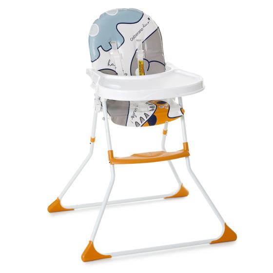 Imagem de Cadeira Alta De Bebê Para Alimentação Refeição infantil  Até 23 Kg Nick Dino Laranja Galzerano Com Cinto de Segurança