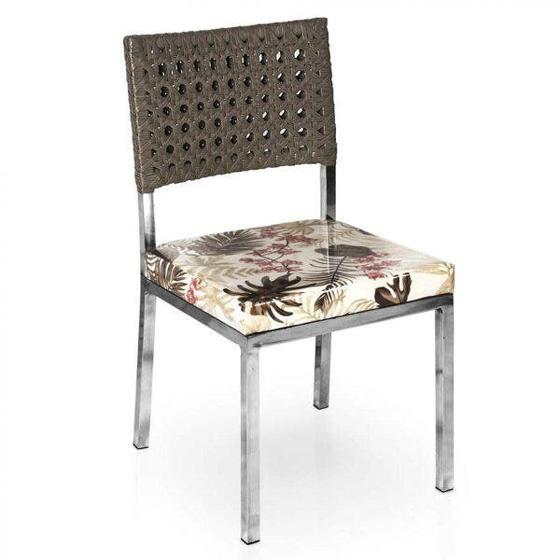 Imagem de Cadeira Alumínio com Encosto Revestido em Fibra Sintética Trama Colmeia Fibrillare