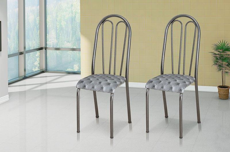 Imagem de Cadeira Artefamol CAD22 Base Preta Assento Capitone- Straso Móveis