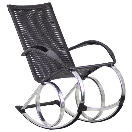 Imagem de Cadeira Balanço em Alumínio e Fibra Sintética Conforto Trama Original