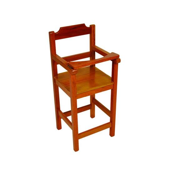 Imagem de Cadeira Bebe de Madeira com Trava com Assento Ripado - Natural