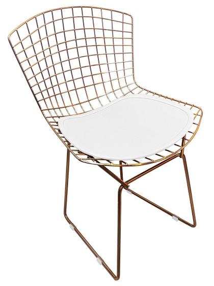 Imagem de Cadeira Bertoia Tradicional Cobre Rose Gold com Assento