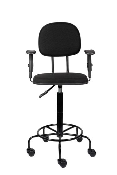 Imagem de Cadeira Caixa Alta com rodizios bracos de regulagem de altura Atendimento Recepção Balcão