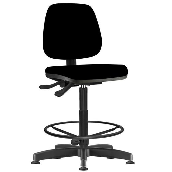 Cadeira Caixa Alta Giratória Job Crepe Preto - Lyam Decor Menor preço em Cadeira Caixa Alta Giratória Job Crepe Preto - Lyam Decor