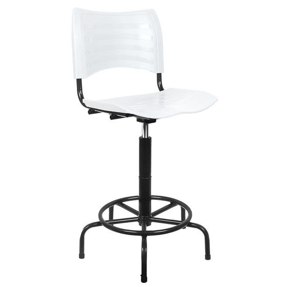 Imagem de Cadeira Caixa Alta Plástica branca Recepcao Hortifruti guarita vigia mercado mercadinho clean design luxo premium