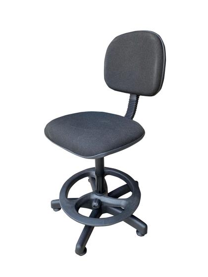 Imagem de Cadeira caixa alta secretária giratória preto c/ apoio para pés - balcão - portaria - recepção