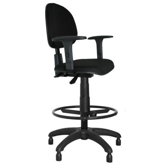 Imagem de Cadeira Caixa Ergonômica NR17 Jserrano Preto com Braço Regulável - ULTRA Móveis