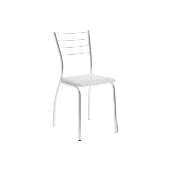 Imagem de Cadeira Carraro 1700 (4 Unidades)-Aço Cromado/Fantasia Branco