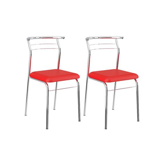 Imagem de Cadeira Carraro 1708 (2 Unidades)-Aço Cr/Vermelho