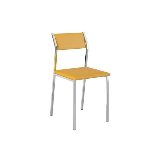 Imagem de Cadeira Carraro 1709 Aço Cromada (2 Unidades) Cr/Amarelo
