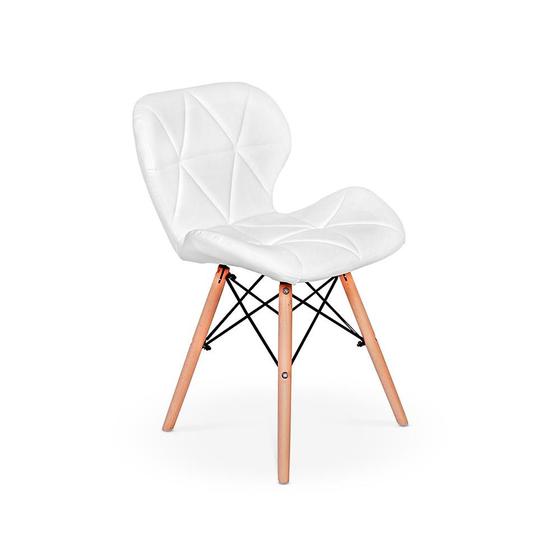 Imagem de Cadeira Charles Eames Eiffel Slim Wood Estofada - Branca