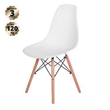 Imagem de Cadeira Charles Eames Eiffel Wood Design - Branca