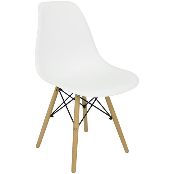 Cadeira Charles Eames Eiffel Wood Design Branca Branco - Magazine Roma Imagem de Cadeira Charles Eames Eiffel Wood Design Branca Branco