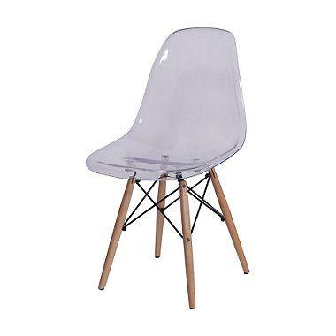 Imagem de Cadeira Charles Eames Eiffel Wood - Policarbonato Transparente