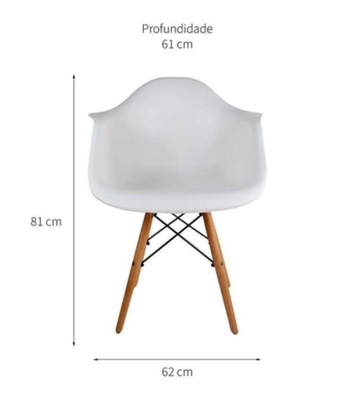 Imagem de Cadeira Charles Eames Wood Design Eiffel Branca Com Braços