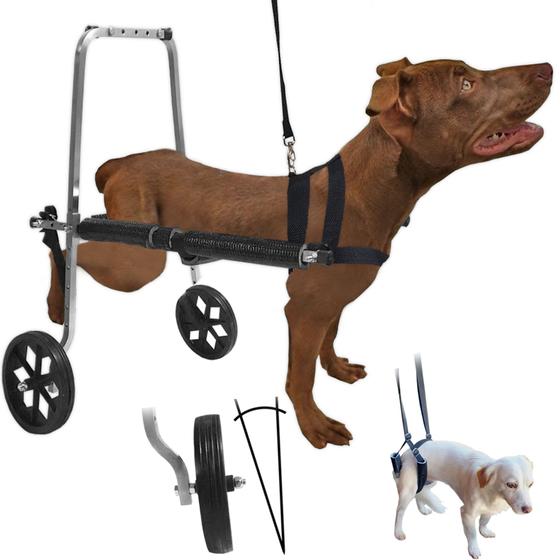 Imagem de Cadeira De 2 Rodas Cachorro Pet Médio Porte De 8 A 15 Kg Anti Tombamento