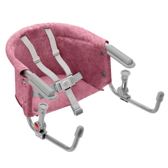 Imagem de Cadeira de Alimentação de Encaixe em Mesa Rosa ideal para Bebês 6 meses 15 KGS Baby Click N' Clip Multikids Baby - BB378