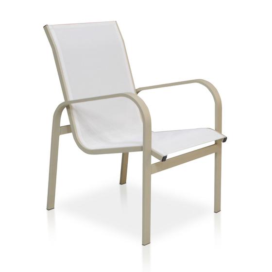 Imagem de Cadeira de Alumínio e Tela Sling Linha Leve - Bege/Branco