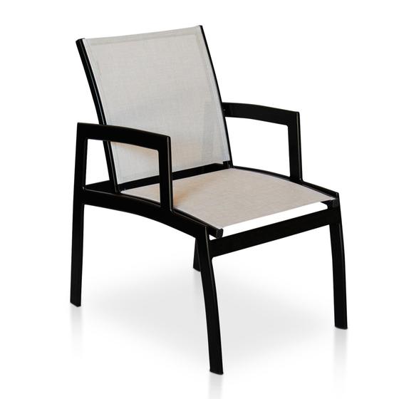 Imagem de Cadeira de Alumínio Para Área Externa Com Tela Sling - Preto/Cinza