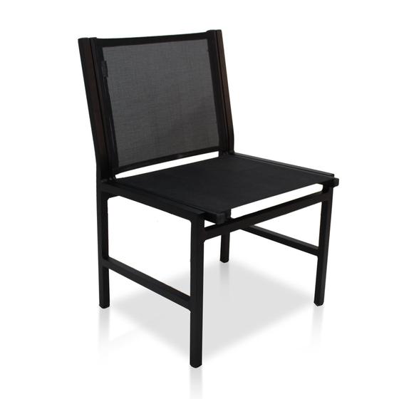 Imagem de Cadeira de Alumínio Sem Braço com Tela Sling - Preto