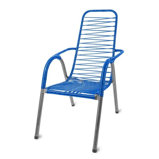 Imagem de Cadeira De Area Adulto Fio Varanda Externa Reforçada Azul