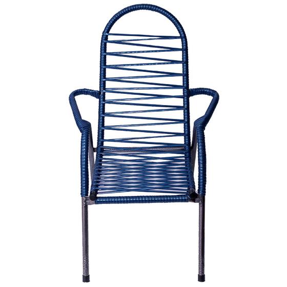 Imagem de Cadeira De Área Cordinha Fio Azul Área de Lazer Multiuso
