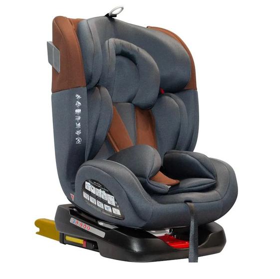 Imagem de Cadeira de auto prime 360 isofix de 0 a 36kg cinza/marrom - premium baby
