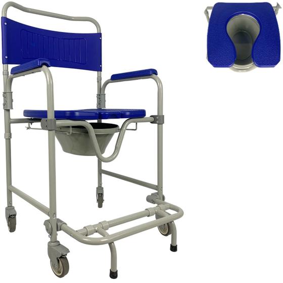 Cadeira de Banho Hospitalar Higiênica Dobrável para Idoso Adulto 150kg ...