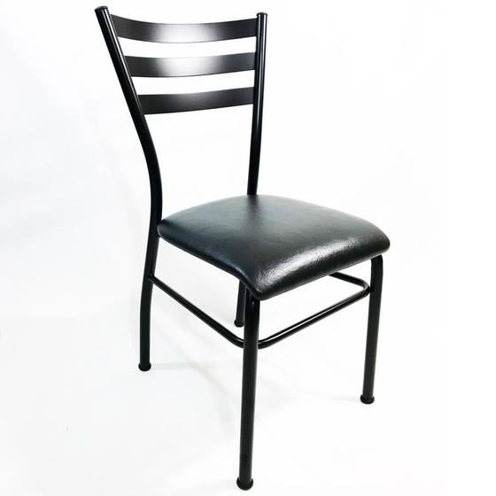 Imagem de Cadeira de COZINHA com reforço preta assento preto - Poltronas do Sul