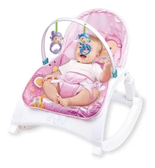 Imagem de Cadeira De Descanso Bebê Repouseira Baby Style Little Rosa Animals