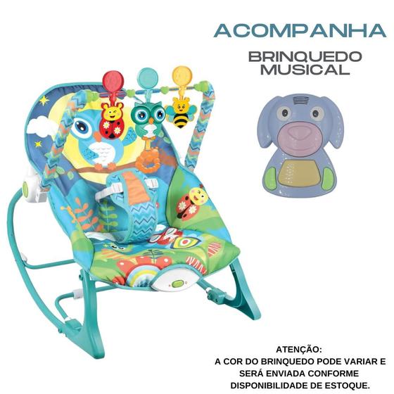 Imagem de Cadeira de Descanso Encantada Coruja Azul + Brinquedo Musical - Color Baby