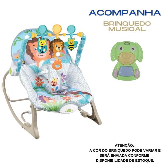 Imagem de Cadeira de Descanso Encantada Leão Bege + Brinquedo Musical - Color Baby