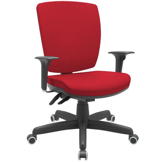 Imagem de Cadeira de Escritório Diretor Office Base Giratória Preto Alta Flexi P03 PoliésterVermelho-Lyam