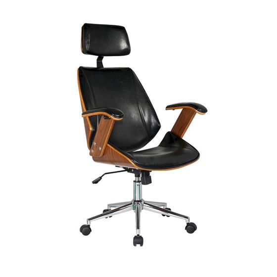 Cadeira de Escritório Ergonômica Giratória Moderna Alta Presidente Lisboa Apoio Cabeça Office Preta Menor preço em Cadeira de Escritório Ergonômica Giratória Moderna Alta Presidente Lisboa Apoio Cabeça Office Preta