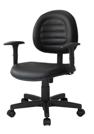 Cadeira de Escritório Executiva Giratória com Costura Couro Preto - Qualiflex Menor preço em Cadeira de Escritório Executiva Giratória com Costura Couro Preto - Qualiflex