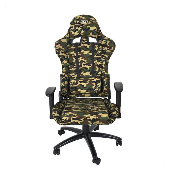 Imagem de Cadeira De Escritório Gamer Ergonômica Com Estofado material sintético Com Almofadas para Lombar e Pescoço Camuflada