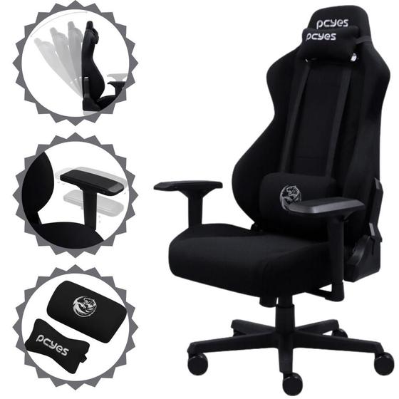 Imagem de Cadeira de Escritório Gamer Profissional Cor Rosa e Preto de Alto Conforto com Rodinhas, Ajuste de Altura e Inclinação, Suporta 120kg