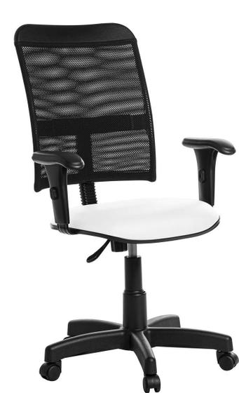Imagem de Cadeira De Escritório Giratória Tela Com Braço Branco Rce