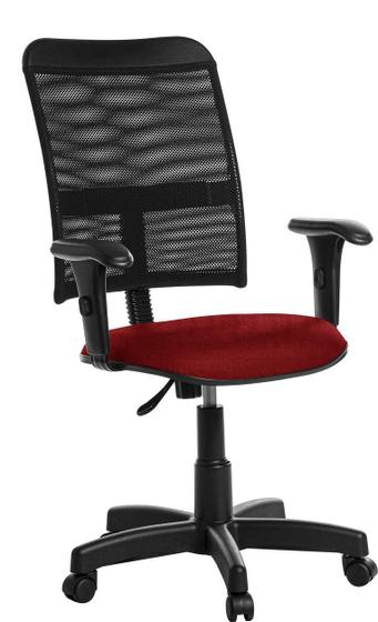 Imagem de Cadeira De Escritório Giratória Tela Com Braço Rcp Vermelho