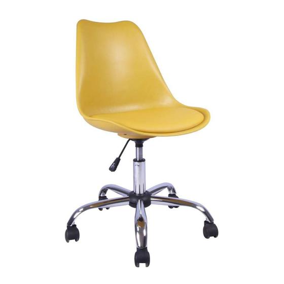 Cadeira de Escritório Moob Eames Giratória EstofadaAmarela Menor preço em Cadeira de Escritório Moob Eames Giratória EstofadaAmarela