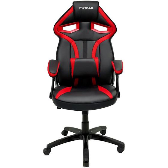 Imagem de Cadeira De Escritório MX1 Gamer Ergonômica Preta Vermelha Tecido Sintético Mymax