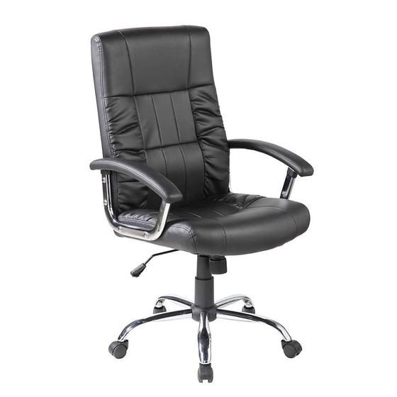 Cadeira de Escritório Presidente Giratória Office Plus Preta Menor preço em Cadeira de Escritório Presidente Giratória Office Plus Preta