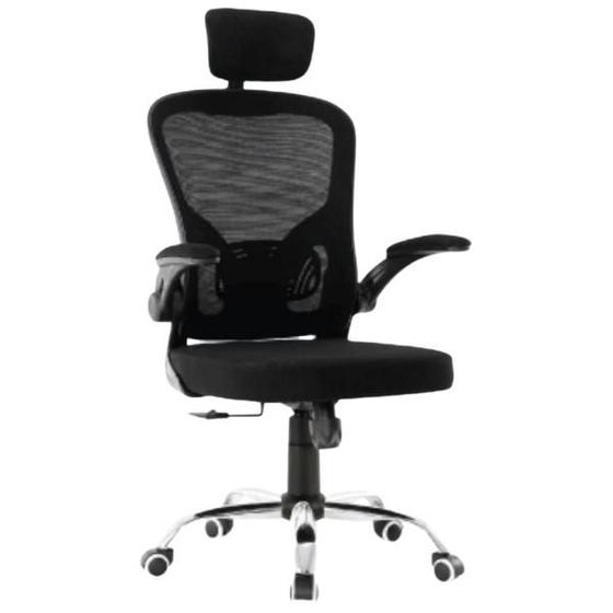 Imagem de Cadeira de escritório preta ergonômica com encosto de cabeça - cadeira confortável 