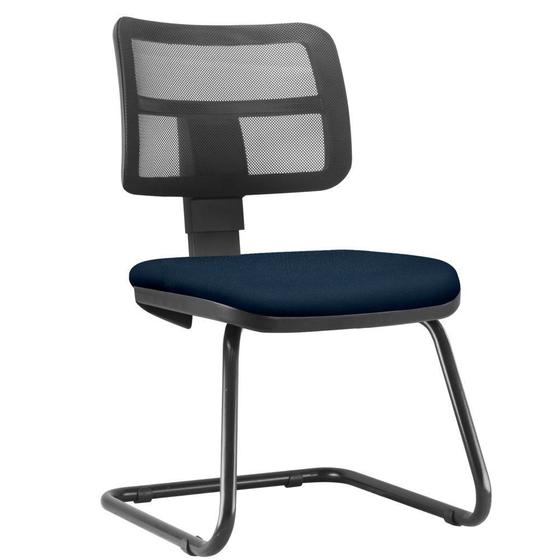 Cadeira de Escritório Recepção Fixa Zip Suede Azul Marinho - Lyam Decor Menor preço em Cadeira de Escritório Recepção Fixa Zip Suede Azul Marinho - Lyam Decor