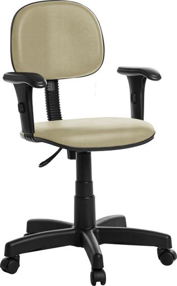 Cadeira De Escritório Secretaria Com Braço Bege Rce - Goldflex Imagem de Cadeira De Escritório Secretaria Com Braço Bege Rce